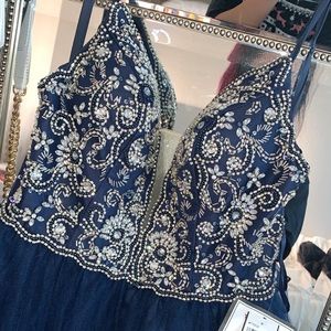 BLUE DIAMOND LONG PROM DRESS